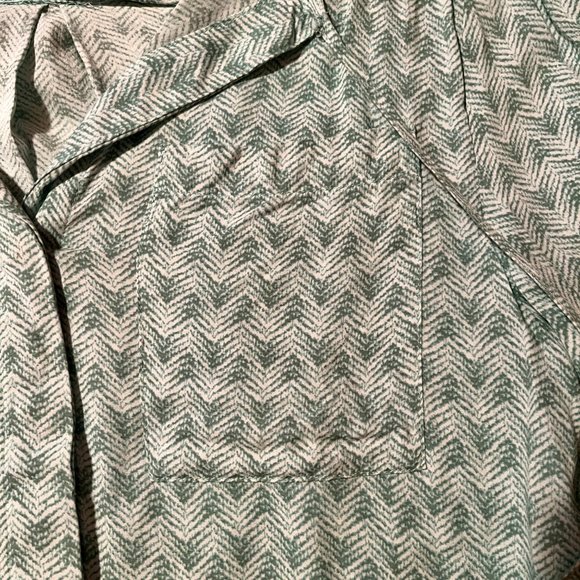 Carole Little Button Up 3/4 Sleeve 100% Rayon Green Blouse Small - Picture 4 of 7